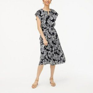 J. Crew; Sleeveless crinkle Pineapple dress; Navy; 6